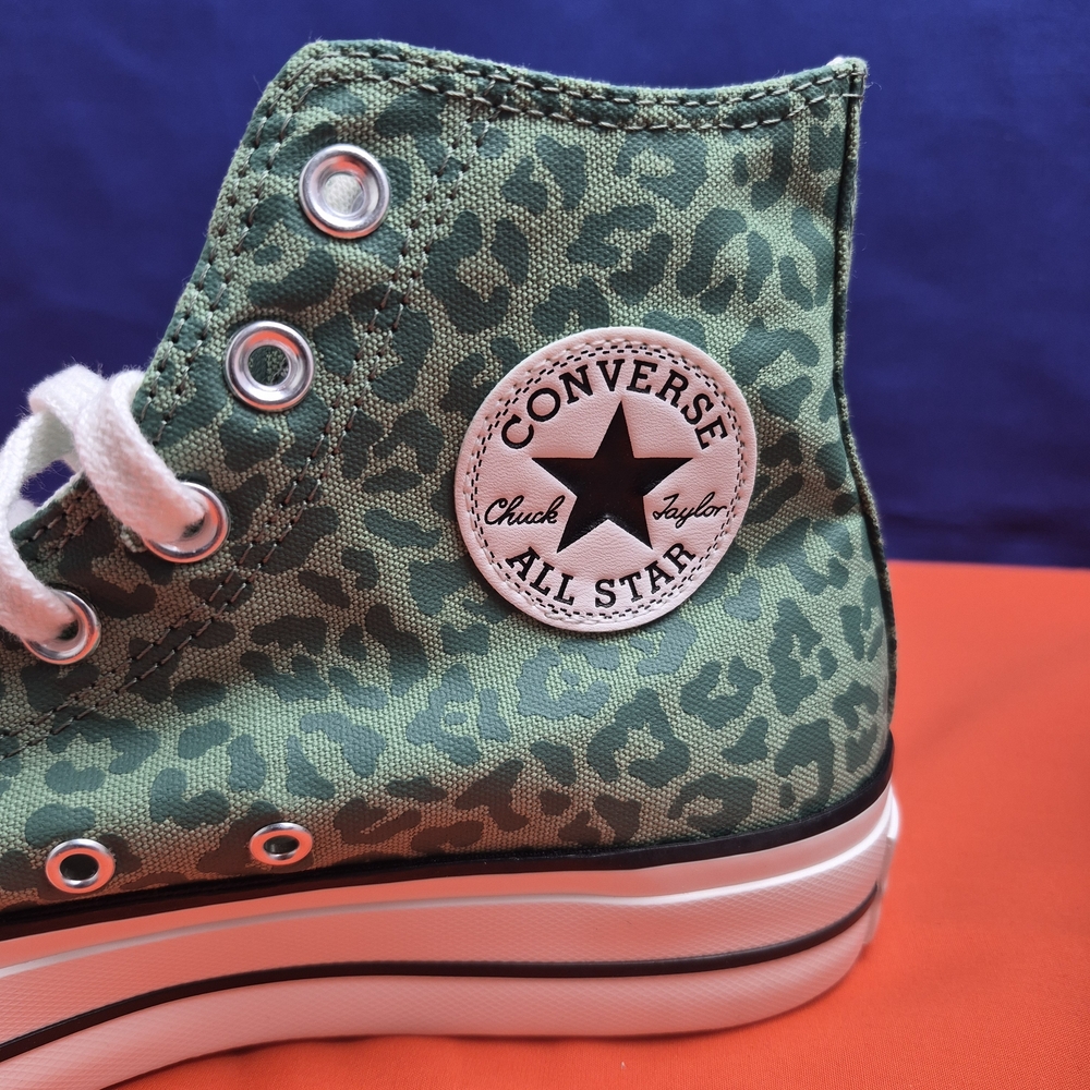 Converse Chuck Taylor High Top Leopard Print Sneaker - Green